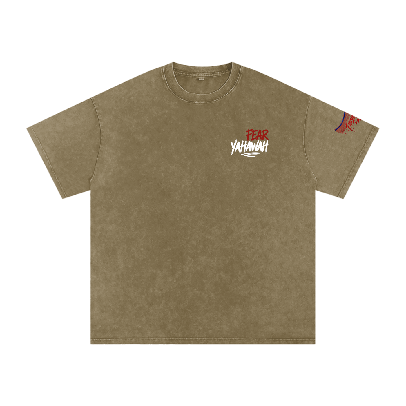 "Ahchyam Fear Yahawah Tee" Snow Washed Oversized Cotton T-Shirt