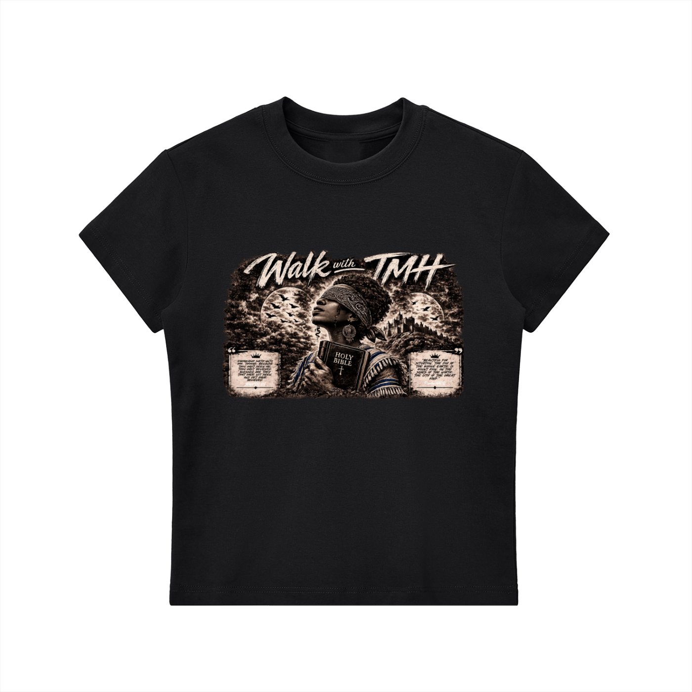 "Women's Walk With TMH" Essential Bodycon Crewneck T-Shirt