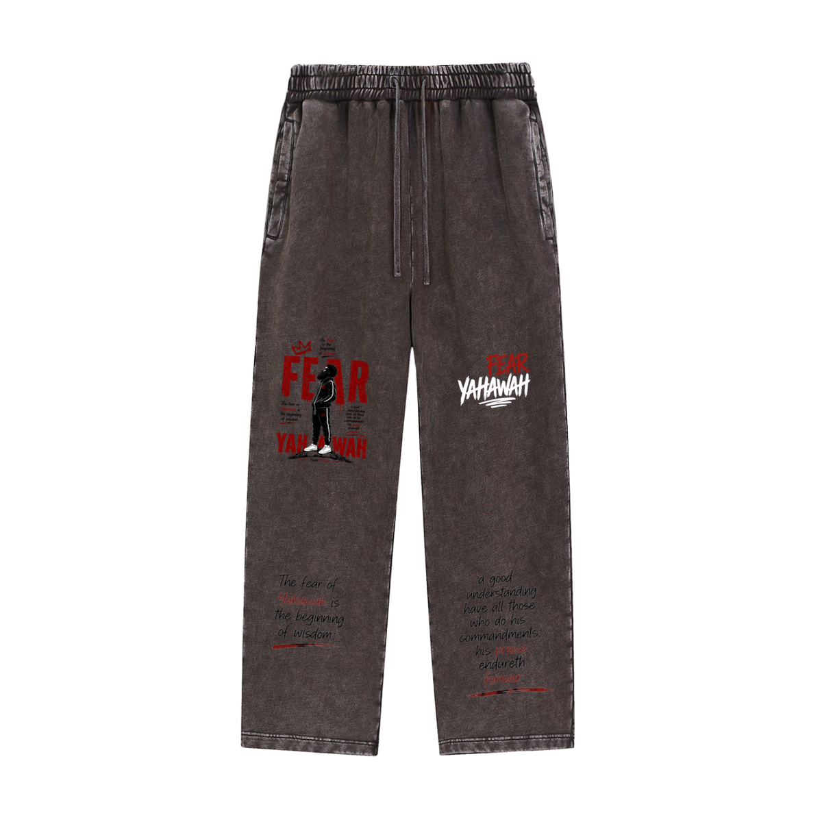 "Fear Yahawah Sweatpants" Snow Wash Heavyweight Sweatpants