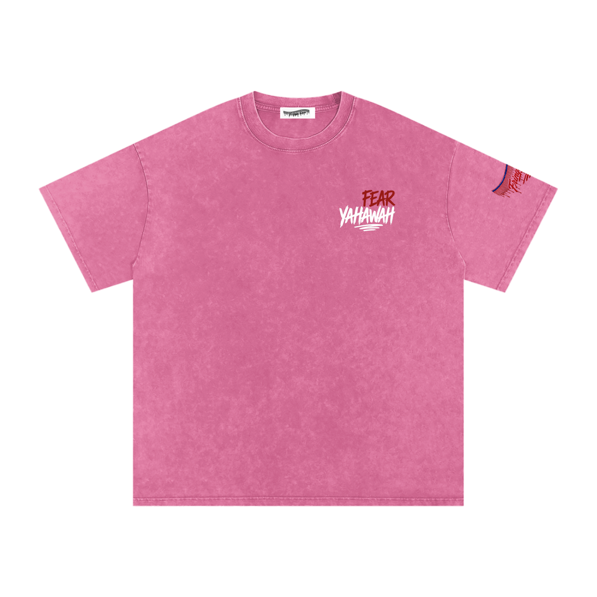 "Ahchyam Fear Yahawah Tee" Snow Washed Oversized Cotton T-Shirt