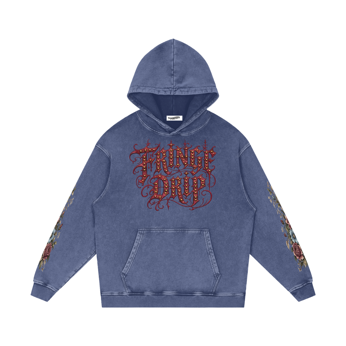 "Fringe Drip Gothic" Snow Washed Loose Cotton Hoodie