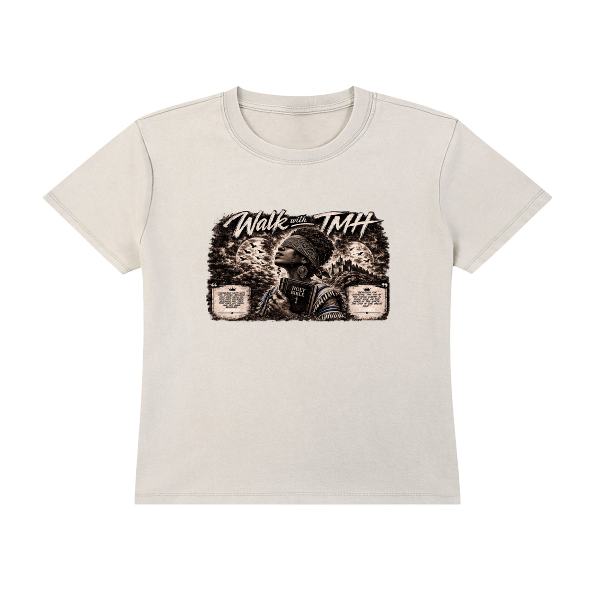 "Ahchyawath Walk With TMH" Vintage Wash Drop Shoulder T-shirt