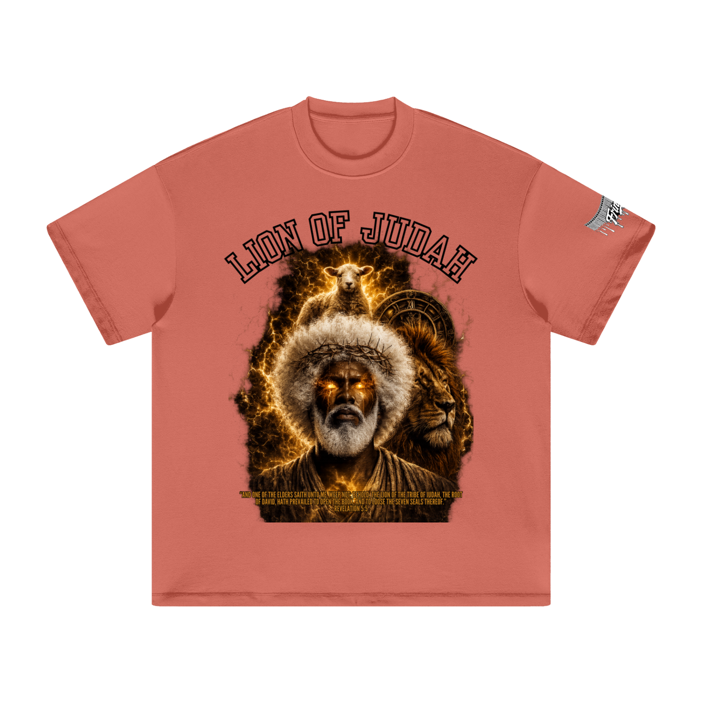 "White Lion of Judah" Heavyweight Earth Tone T-Shirt